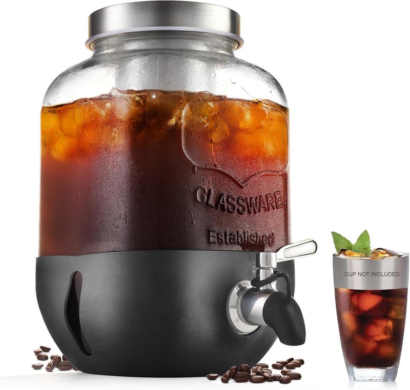 dailybrew Cold Brew Coffee Maker, 1 Gallon Iced Coffee Maker With Stainless Steel Filter, Heavy Duty Glass Cold Brew Pitcher With Stainless Steel Spigot, Mason Jar Cold Brew Coffee Maker Fast Iced Tea Maker - Image 1